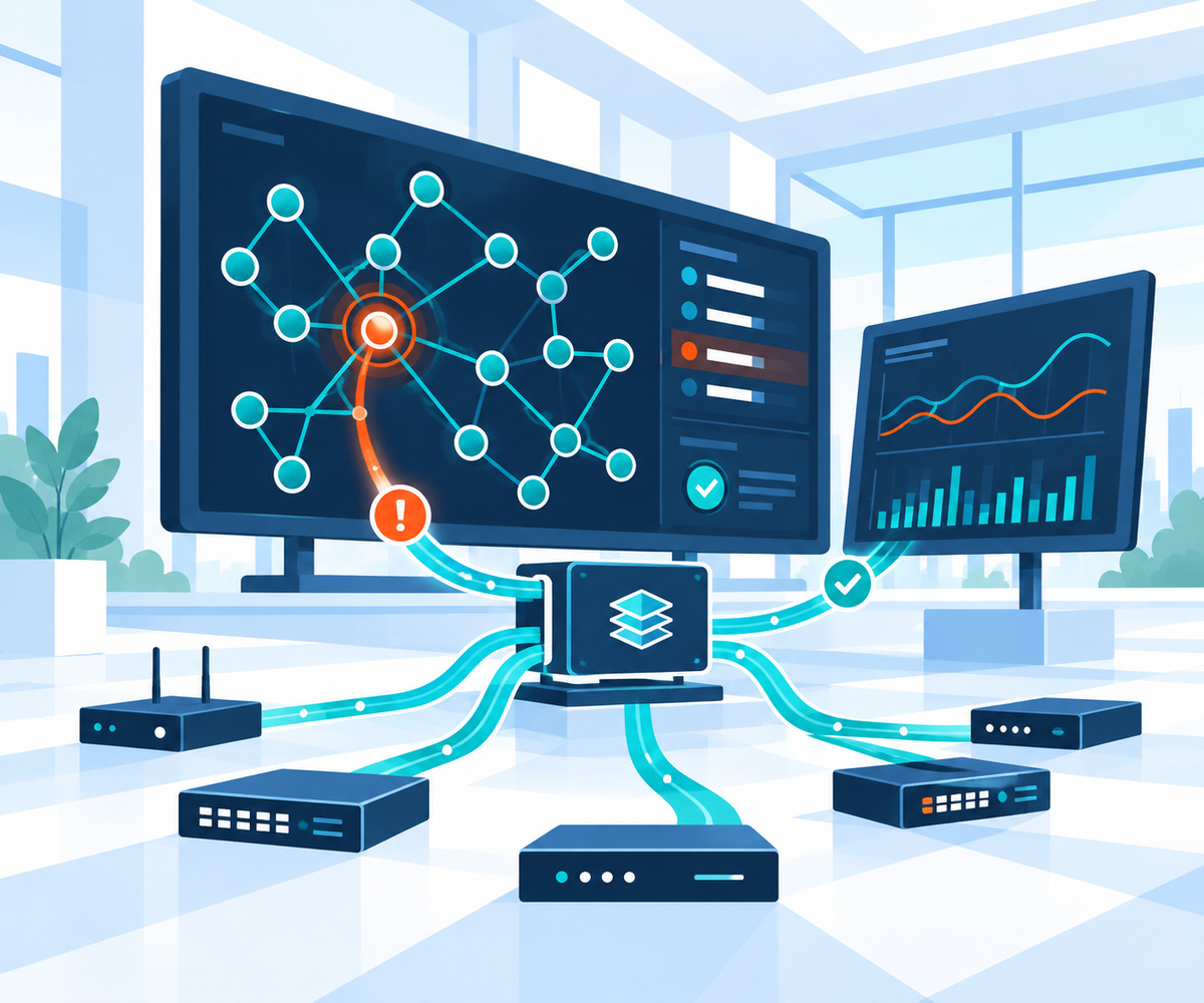 網路 AIOps 維運技術與應用情境視覺示意