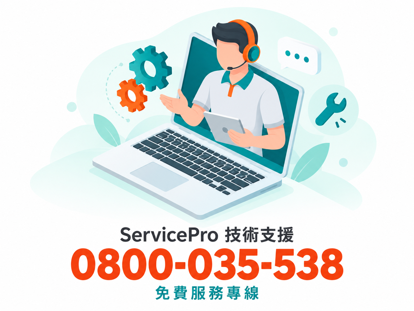 免費技術支援專線 0800-035-538